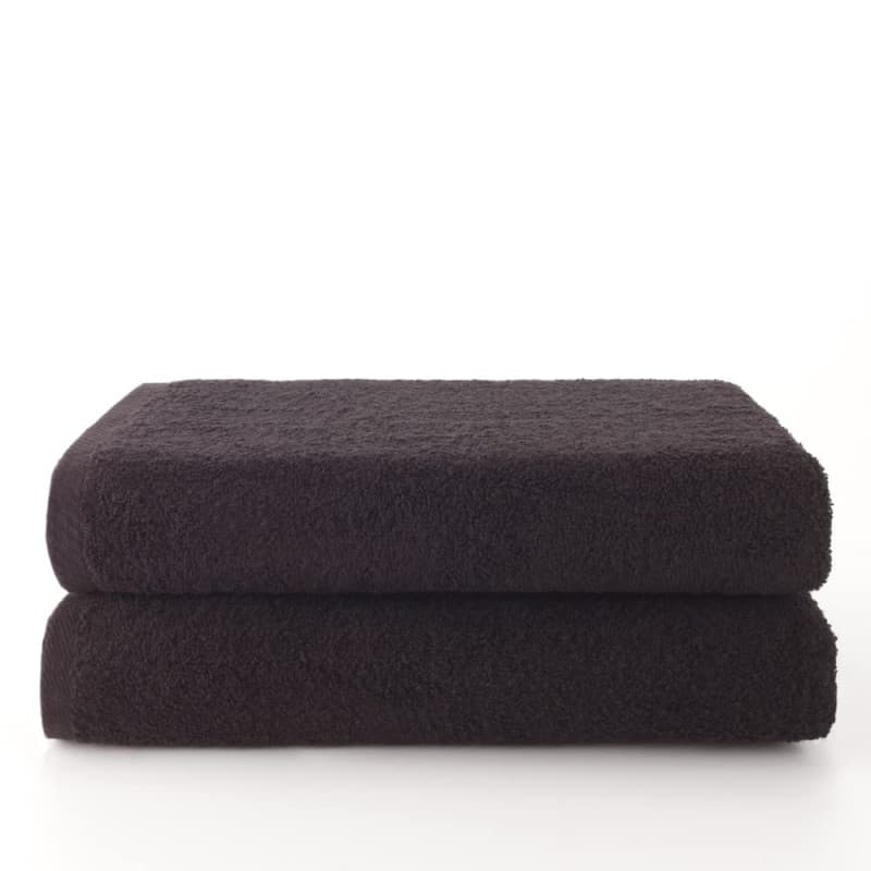 Lot de 2 Serviettes de Bain en Coton Noir - Top Towel - Image 1