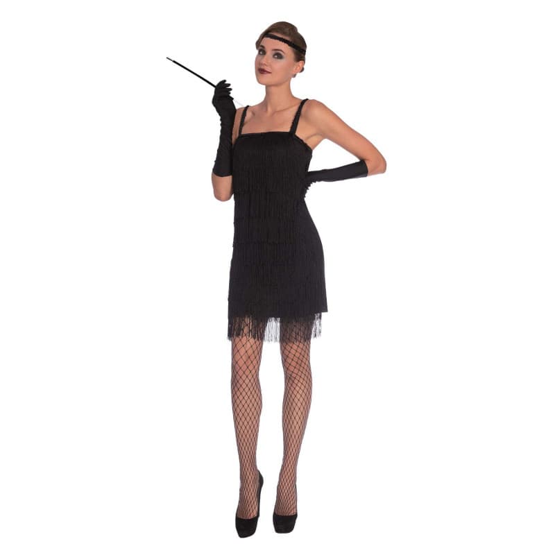 Robe Charleston Femme Noire XL - Déguisement Élégant - Image 1