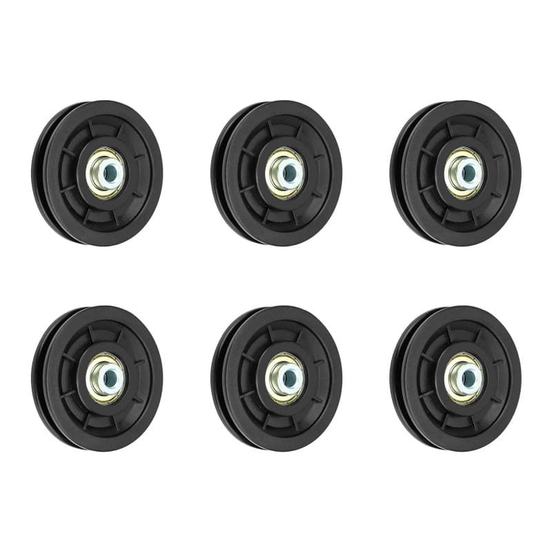 Ensemble de 6 Poulies de Fitness en Aluminium Noir - Image 1