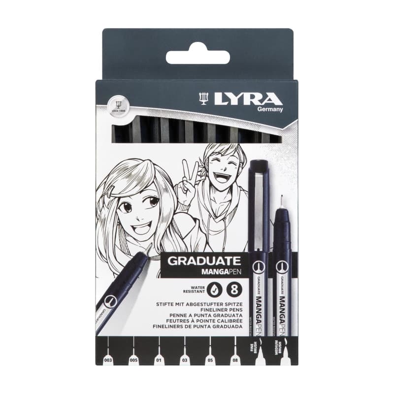 Set de 8 Stylos Mangapen LYRA pour Dessin Manga - Image 1