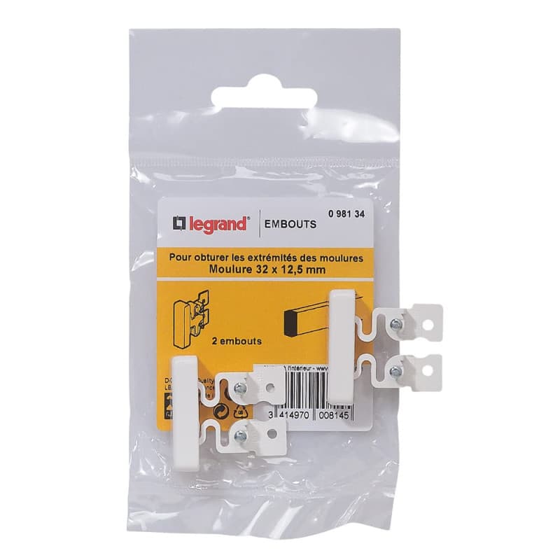 Embouts Legrand pour moulure 32x12,5mm - Pack de 2 - Image 1