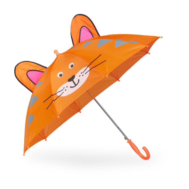 Parapluie Enfant Tigre 3D - Protection Anti-Pluie Orange - Image 1