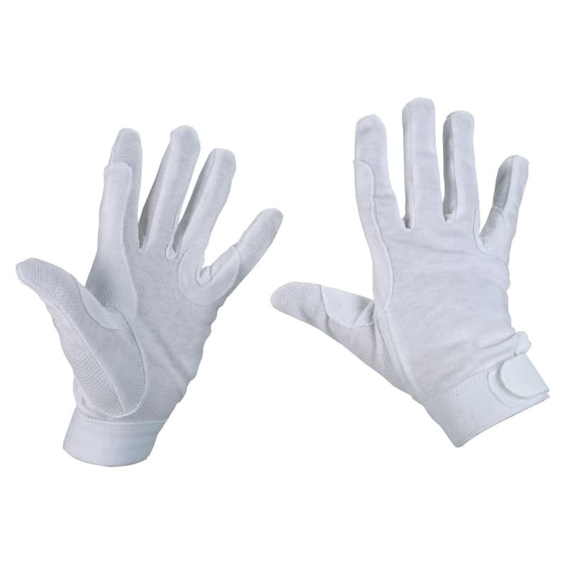 Gants d'Équitation en Jersey de Coton Blanc - Taille L - Image 1