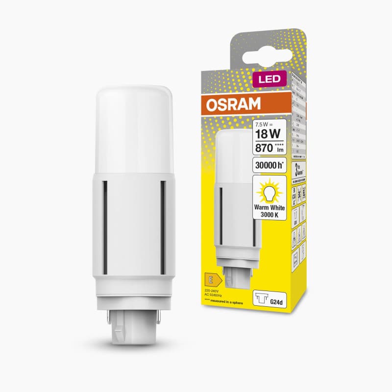 Ampoule LED OSRAM DULUX 7,5W G24D - Blanc Chaud 3000K - Image 1