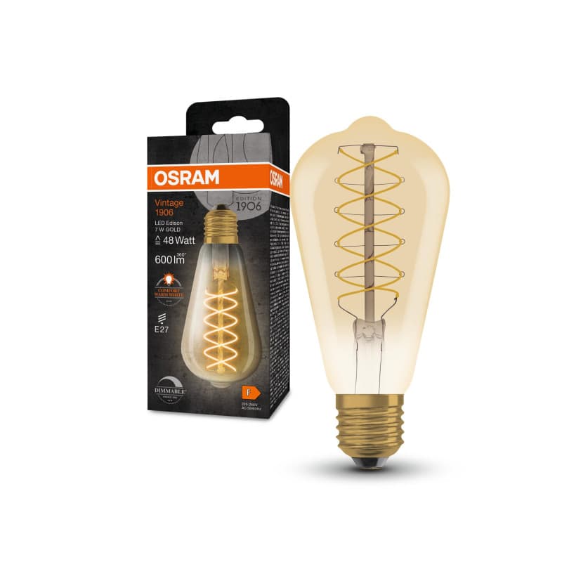 Ampoule LED Vintage Dorée OSRAM 7W E27 Dimmable - Image 1