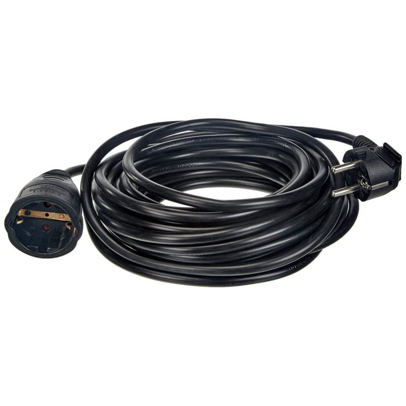 Rallonge Schuko 10 m Noir H05VV-F 3G 1,5 mm² - Unitec - Image 1
