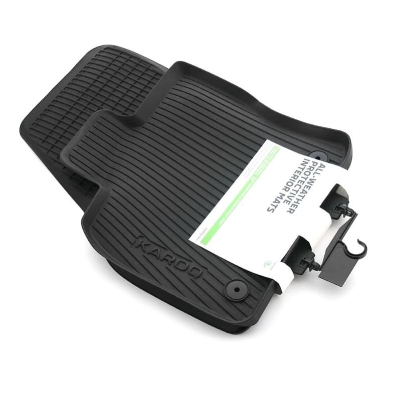 Tapis de Sol Avant en Caoutchouc Noir pour Skoda Karoq - Image 1