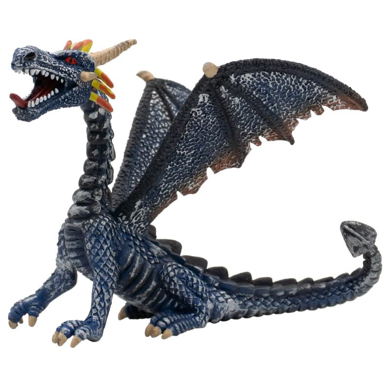 Figurine Dragon Gris Assis Peinte à la Main - Bullyland - Image 1