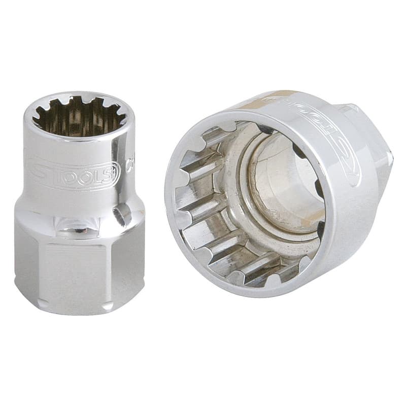 Douille traversante KS TOOLS 1/2" 21mm - Finition chromée - Image 1