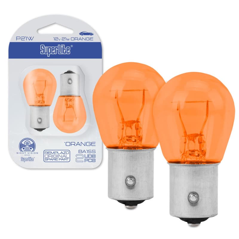 Ampoules P21W BA15S 12V 21W Orange - Lot de 2 - Image 1