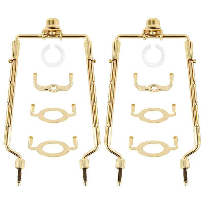 Kit de 2 Abat-Jours Harpe Réglables en Or pour Lampe - Image 1