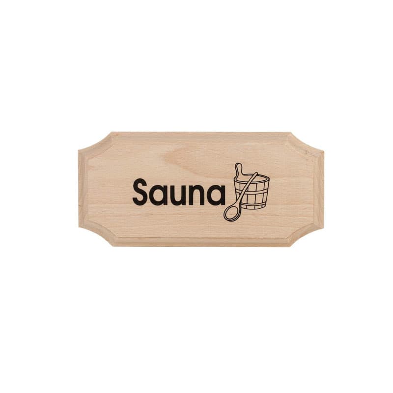 Panneau en Bois 8 Pans 'Sauna' - Signalisation Élégante - Image 1