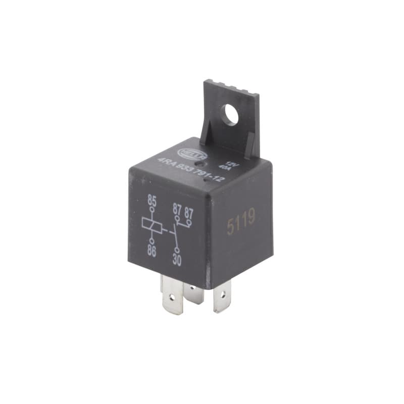 Relais électrique HELLA 12V 5 pôles avec support - 40A - Image 1