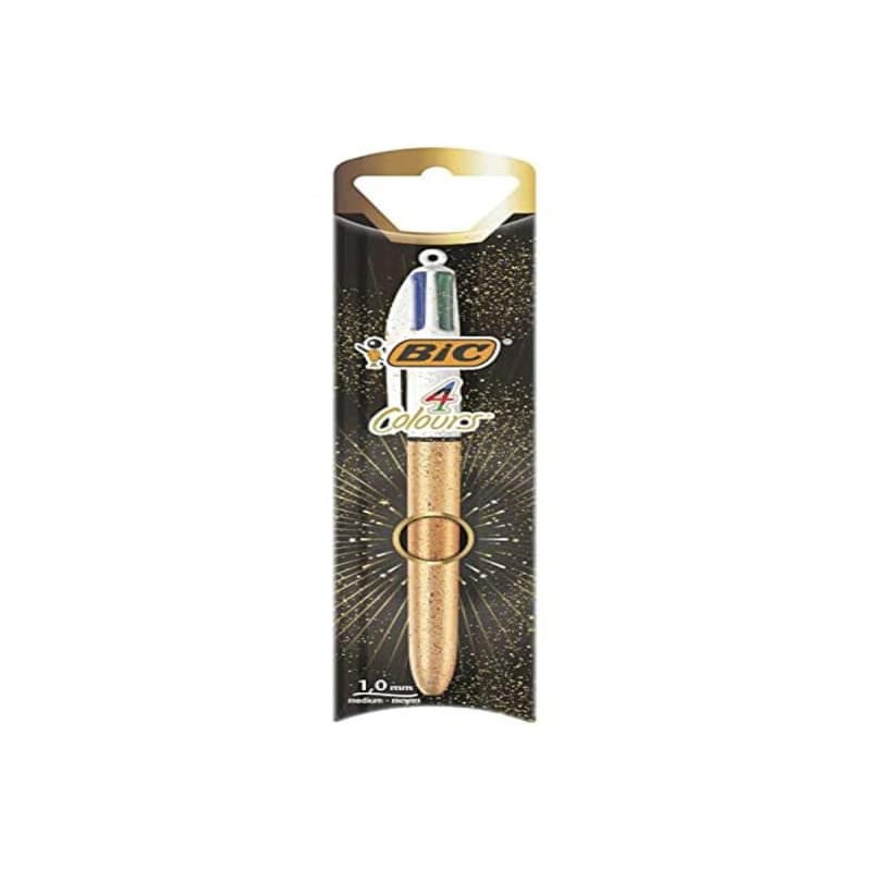 Stylo à bille BIC 4 couleurs dorées - Écriture élégante - Image 1