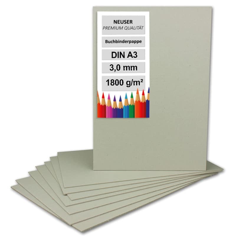 Lot de 10 Cartons de Reliure A3 Gris - Épaisseur 3 mm - Image 1