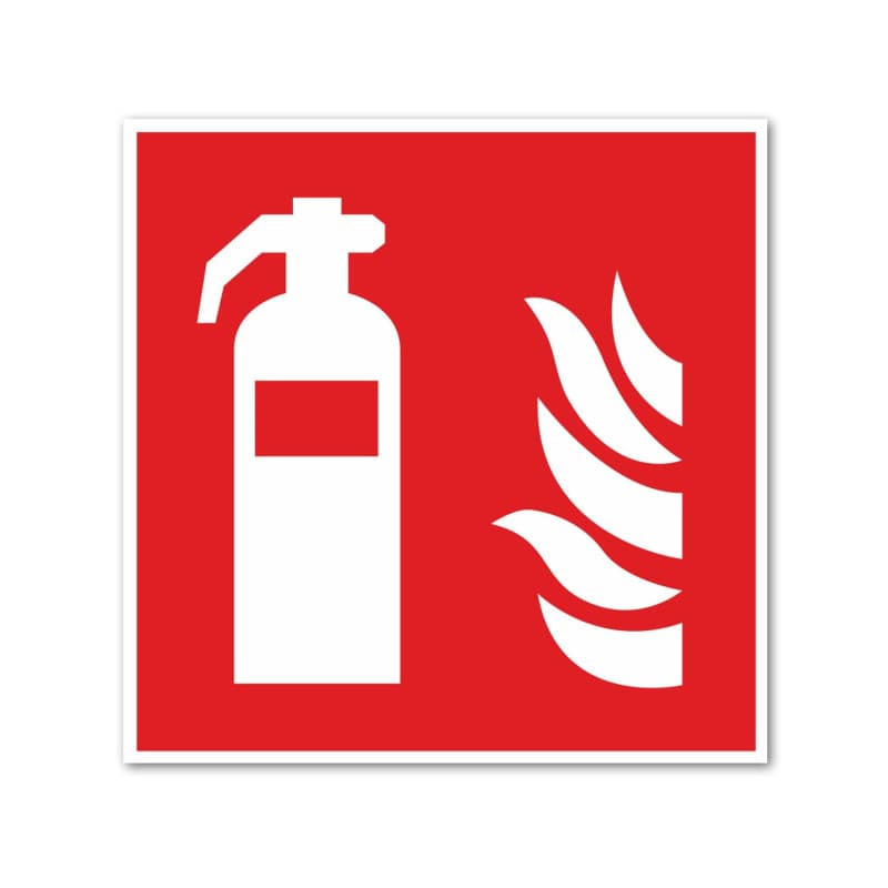Autocollant de Sécurité Incendie - Extincteur 10x10 cm - Image 1