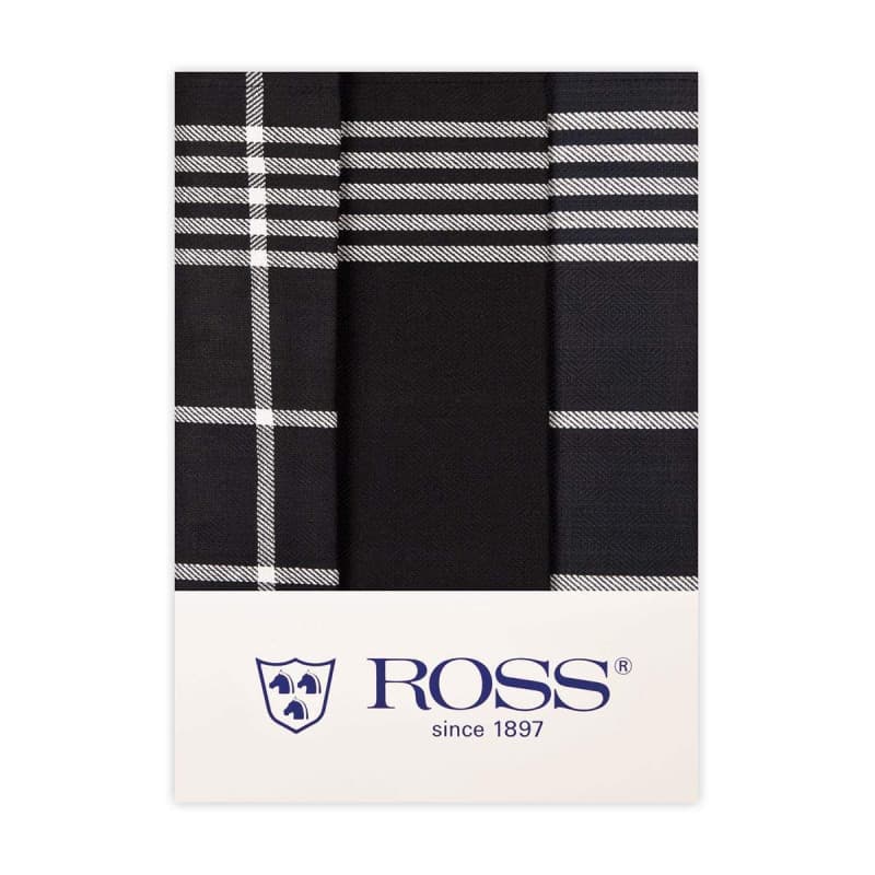 Lot de 3 torchons en coton noir Ross - 50 x 70 cm - Image 1