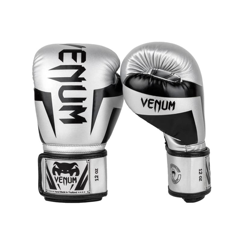Gants de Boxe Venum Elite pour Adultes - Argent/Noir - Image 1