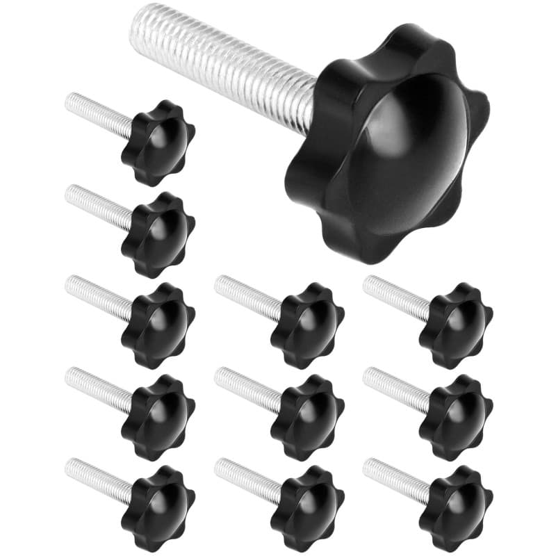Lot de 12 Vis à Poignée Étoile M8 x 40 mm - QWORK - Image 1