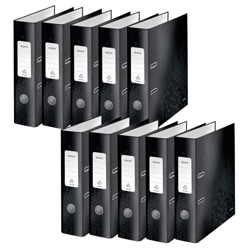 Classeur à levier A4 Leitz WOW Noir - Lot de 10, 80 mm - Image 1