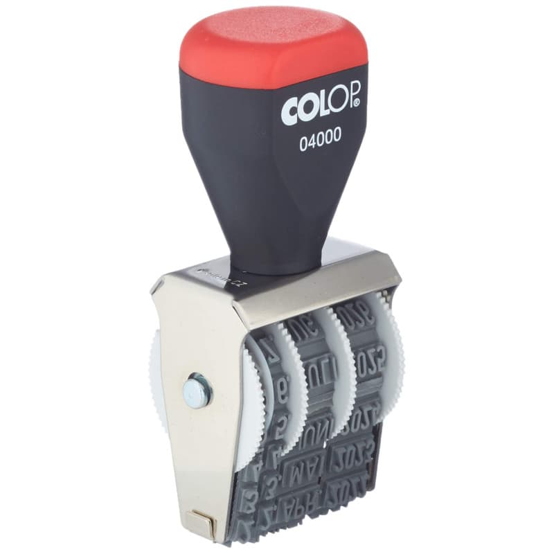 Tampon Auto-Encreur COLOP 04000 avec Dateur Noir/Rouge - Image 1