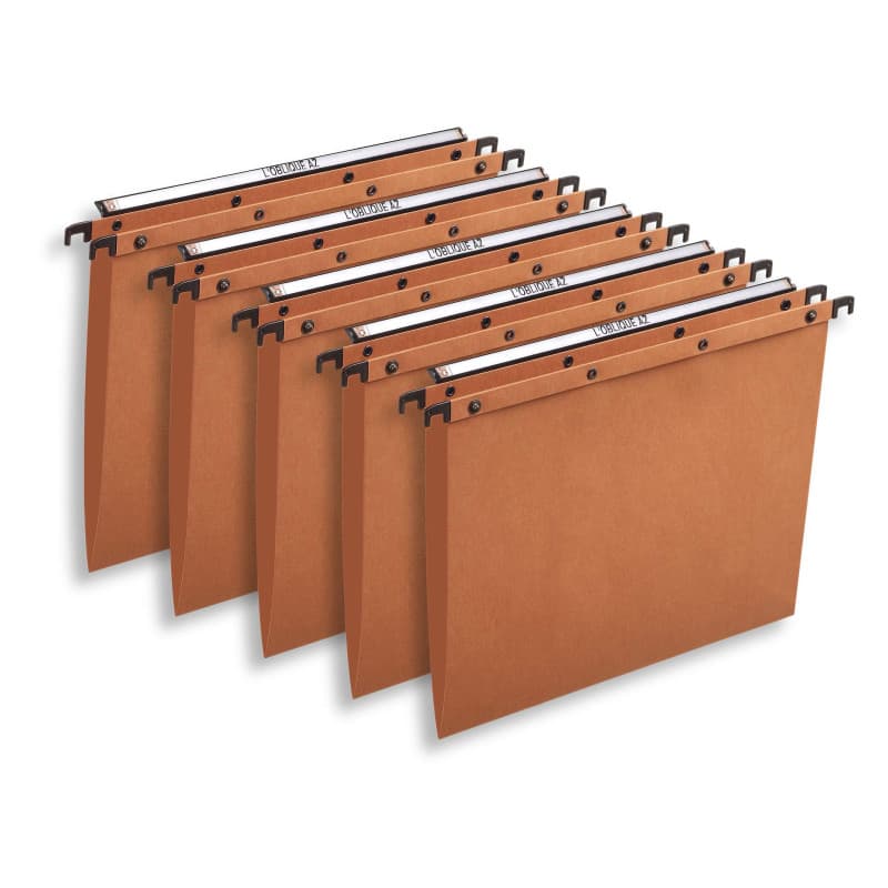 Pack de 10 Dossiers Suspendus Kraft L'Oblique - Orange - Image 1