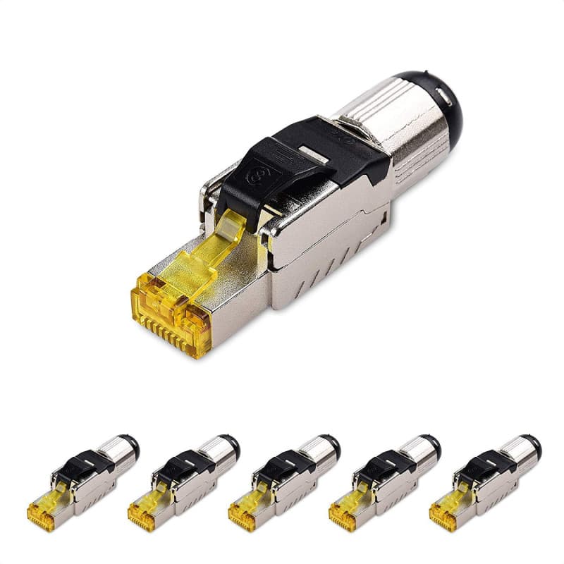 Câble Ethernet Cat 8 RJ45 Blindé - Pack de 6 Connecteurs - Image 1