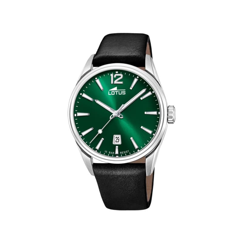 Montre Homme Lotus Analogique Cuir Noir - Étanche 10 ATM - Image 1