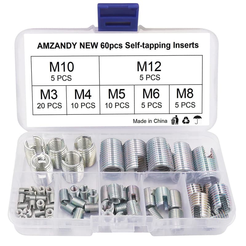 Kit de 60 Inserts Filetés en Acier au Carbone - M3 à M12 - Image 1