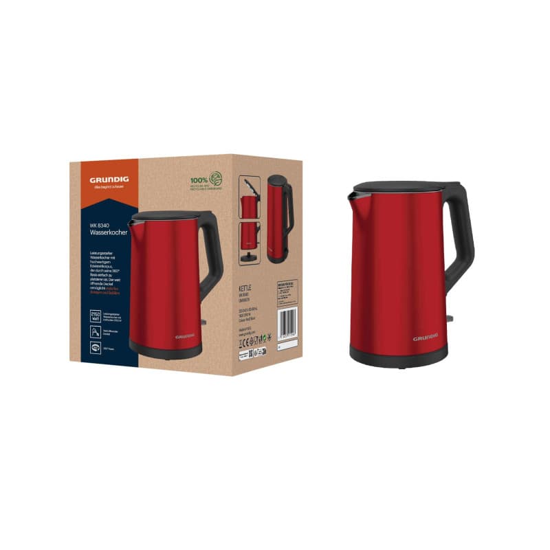 Bouilloire Électrique Rouge GRUNDIG WK8340 - 2150 W, 1,5 L - Image 1