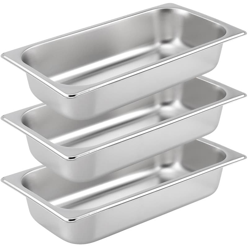 NAMYEUT Lot de 3 Plats à Four en Inox Rectangulaires - Image 1
