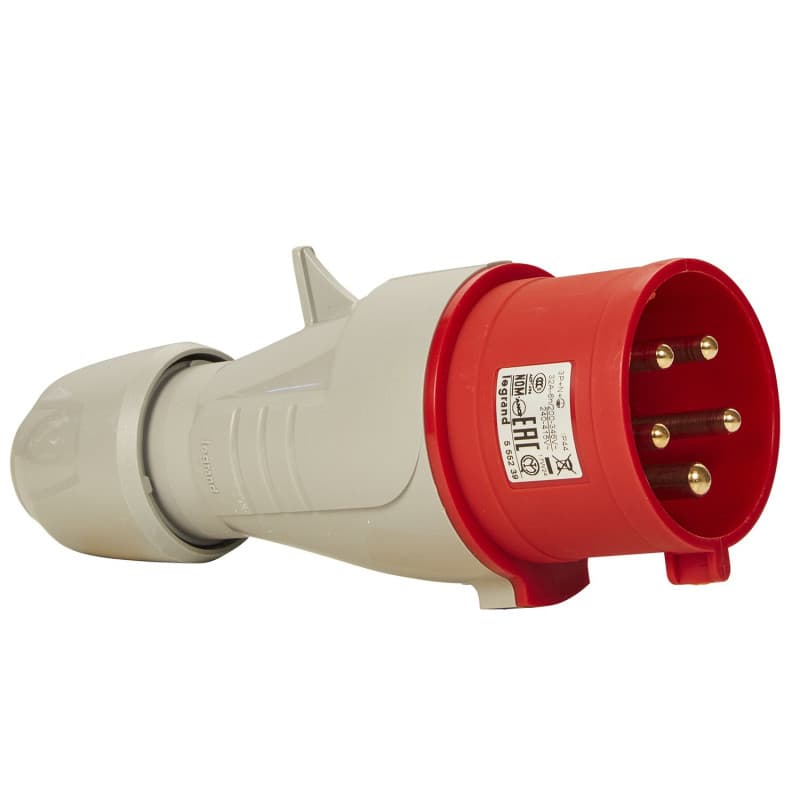 Fiche Mobile Droite Legrand P17 IP44 32A Rouge - Image 1