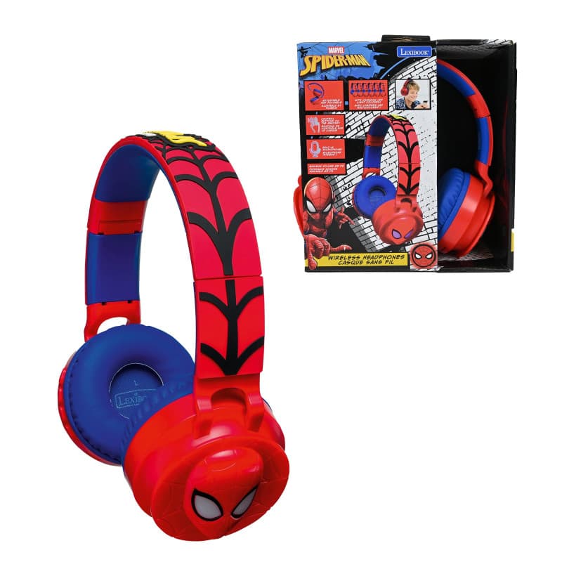 Casque Bluetooth Spiderman avec Effets Lumineux - Rouge - Image 1