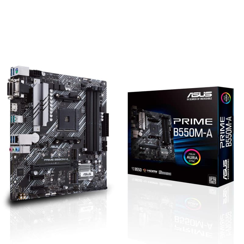 Carte mère ASUS Prime B550M-A AM4 Micro ATX avec RGB - Image 1