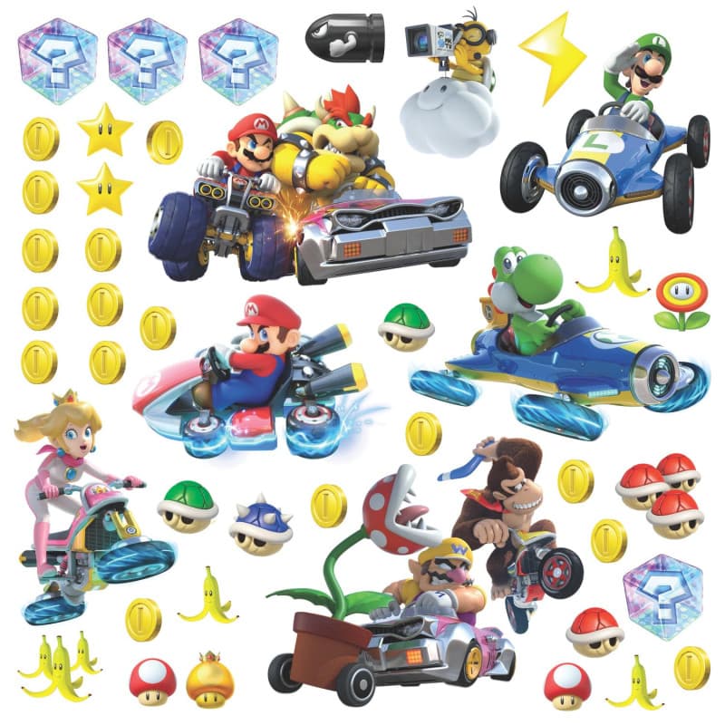 Autocollants Muraux Repositionnables Mario Kart 8 - Image 1