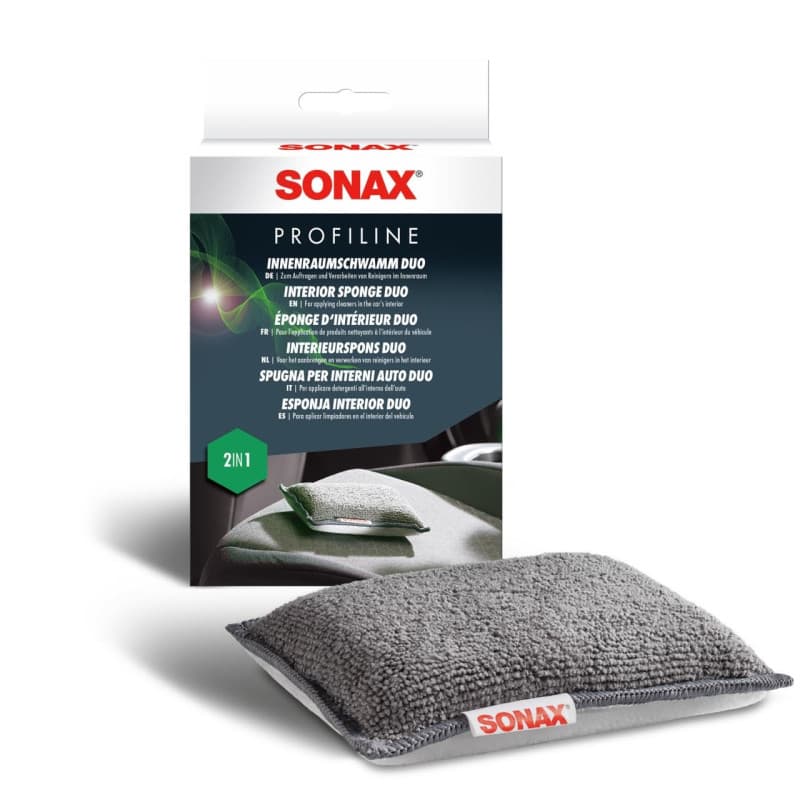 Éponge d'intérieur Duo SONAX pour nettoyage automobile - Image 1