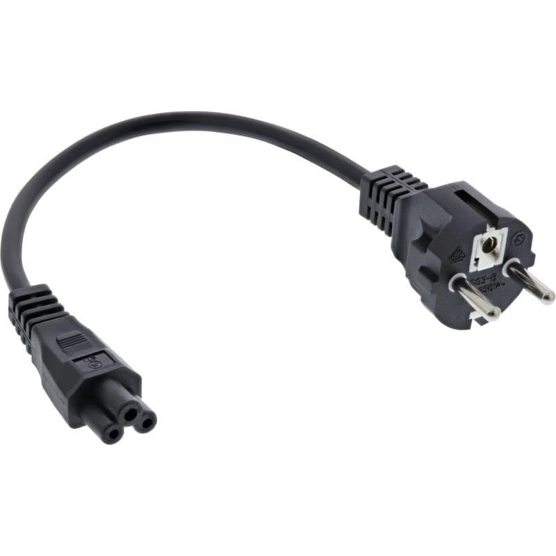 Câble d'alimentation InLine 0,3 m Noir - Prise type F - Image 1