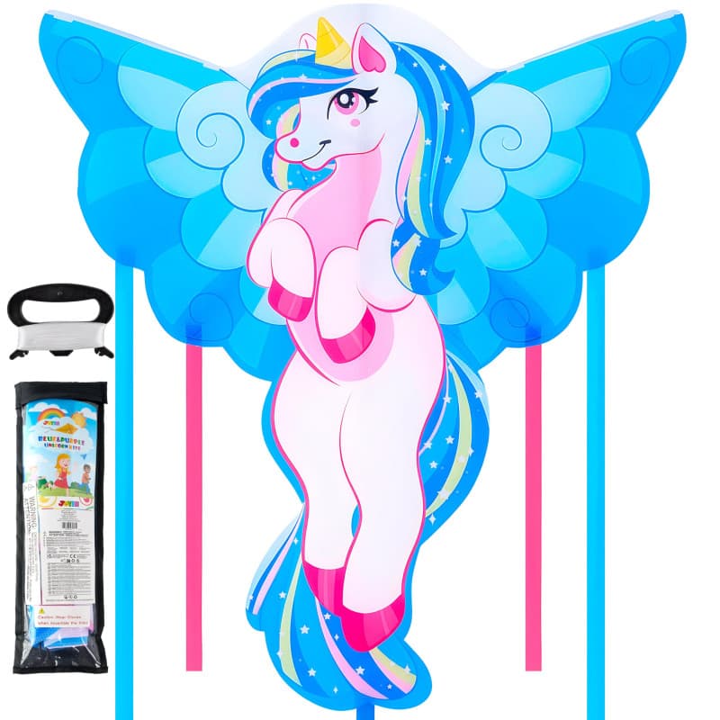 Cerf-volant Licorne Bleu et Violet pour Enfants - JOYIN - Image 1