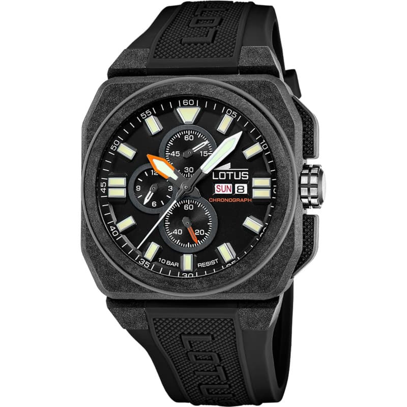 Montre Chronographe Sportive en Fibre de Carbone Noir - Image 1
