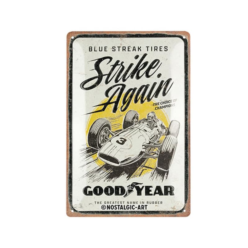 Plaque Rétro Goodyear en Métal - Design Vintage 20x30 cm - Image 1