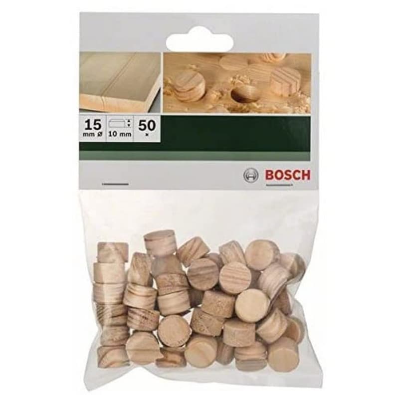 Set de 50 bouchons en hêtre Bosch - Diamètre 15 mm - Image 1
