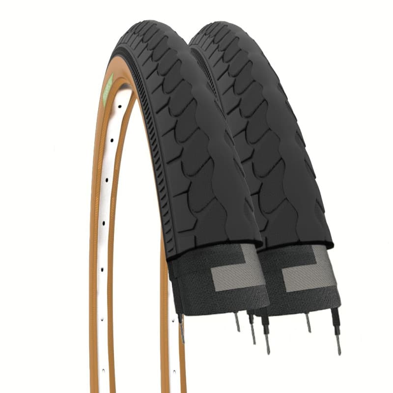 Lot de 2 Pneus 26" x 1 3/8 Noir pour Vélo de Ville - Image 1