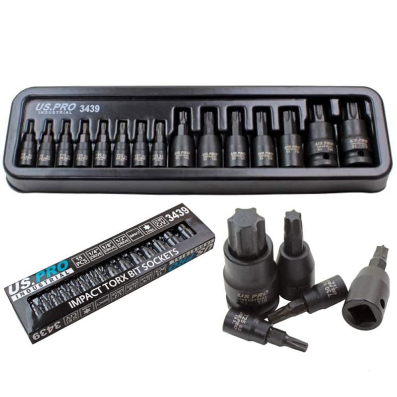 Jeu de 15 douilles à choc Torx US PRO - T6 à T70 - Image 1