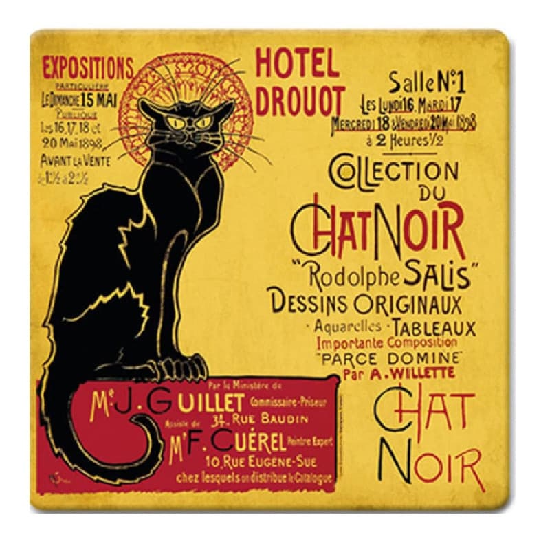 Dessous de Plat en Verre - Design Chat Noir - Image 1