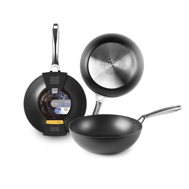 Wok Titan IBILI 30 cm en Fonte d'Aluminium Antiadhésif - Image 1