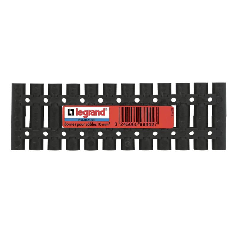 Borne de Raccordement à Broches Legrand - 10mm² - 25A - Noir - Image 1