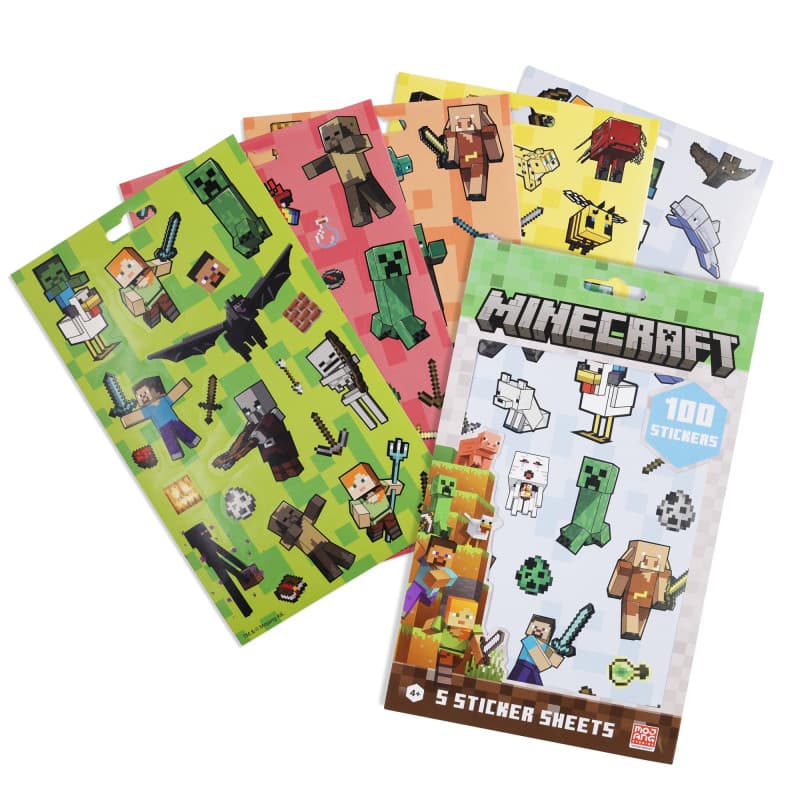 Pack de 100 autocollants Minecraft multicolores - Image 1