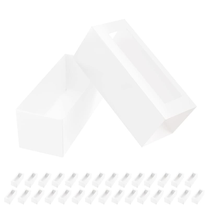 Boîte à Macarons avec Fenêtre - 30 Pièces en Blanc - Image 1