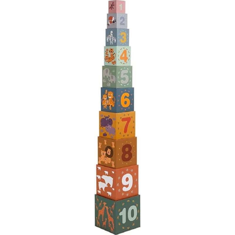 Cubes à Empiler Safari - Jouet de Motricité pour Enfants - Image 1