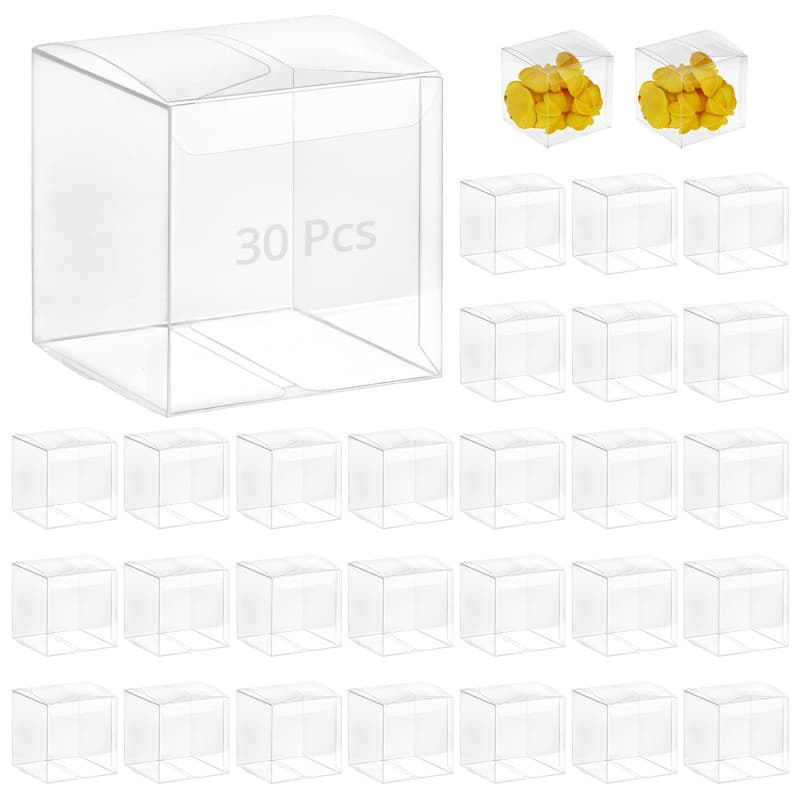 Boîtes-Cadeaux Transparentes en PVC - 30 Pièces 7x7x7 cm - Image 1
